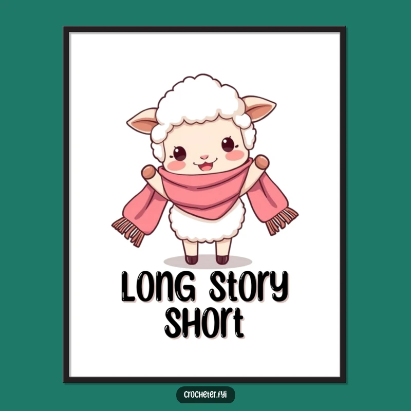 Funny Sheep Scarf Poster - Cheerful Farmhouse Wall Art