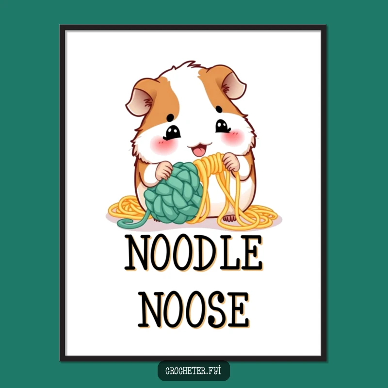 Funny Guinea Pig Crochet Poster: Quirky Wall Art & Humorous Pet Gift