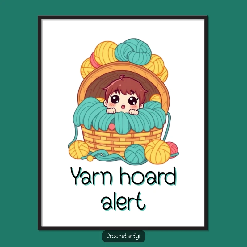 Funny Yarn Avalanche Poster: A Hilarious Wall Art for Yarn Lovers