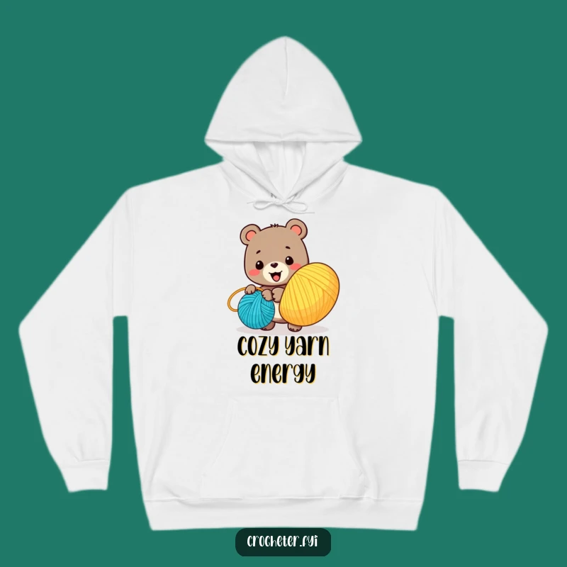 Funny Bear Yarn Winder Hoodie: Cozy Cartoon Crafter Comfort