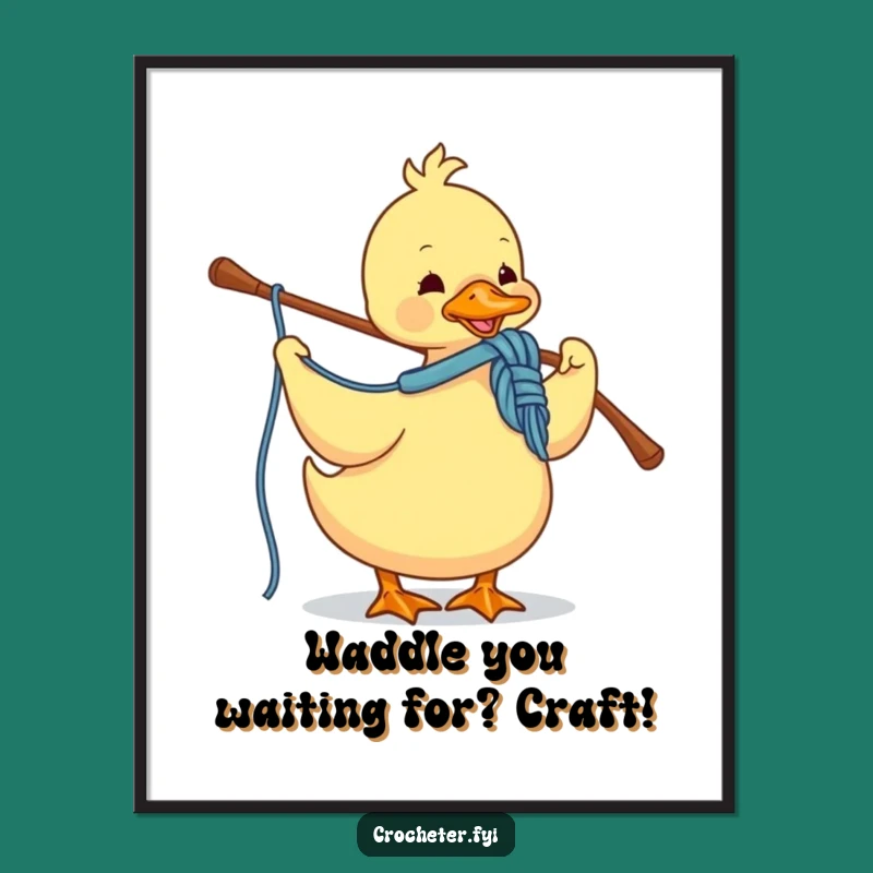 Free Printable Duck Yarn Wall Art: Humorous Downloadable Decor for Crafters!