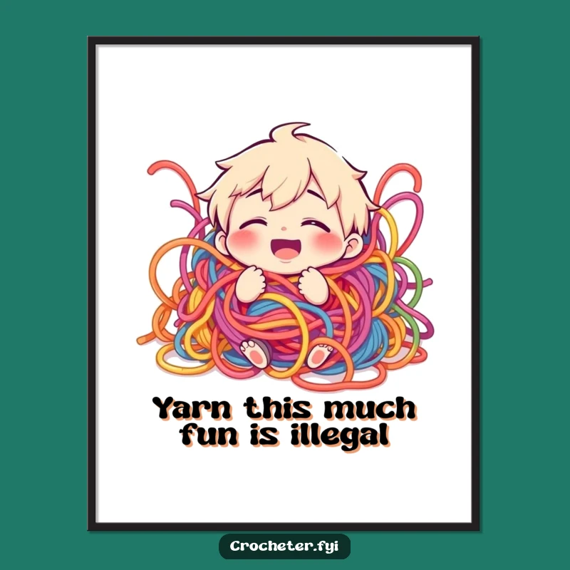 Free Printable Wall Art: Giggling Yarn Fun, Hilarious Downloadable Decor for Crafters!