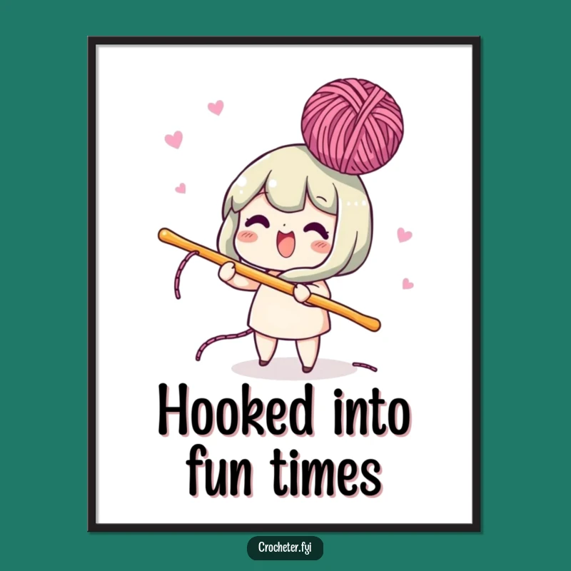 Free Printable Wall Art: Lively Yarn Bobbing Funny Downloadable Art