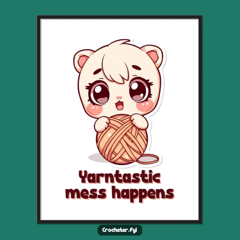 Free Printable Wall Art: Shocked Yarn Dropper Funny Downloadable Art