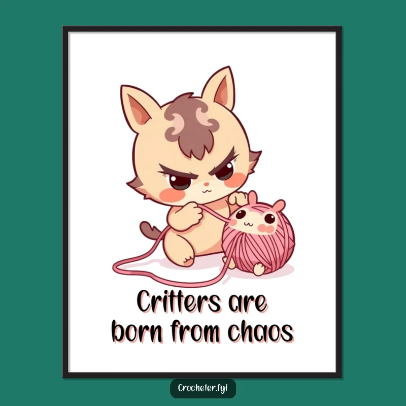 Free Printable Wall Art: Yarn Critter Antics, Playful Downloadable Decor for Artists!