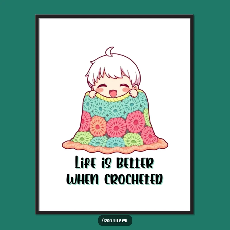 Funny Free Printable Wall Art: Proud Crocheter Character, Hilarious Downloadable Decor!