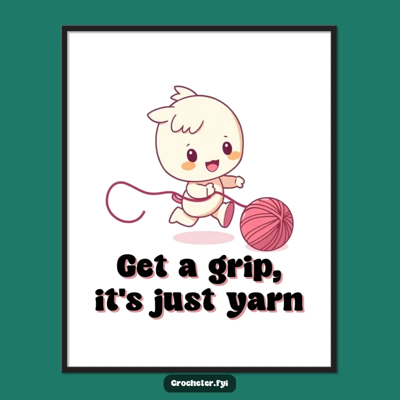 Funny Free Printable Wall Art: Playful Yarn Chase Character, Hilarious Downloadable Decor!