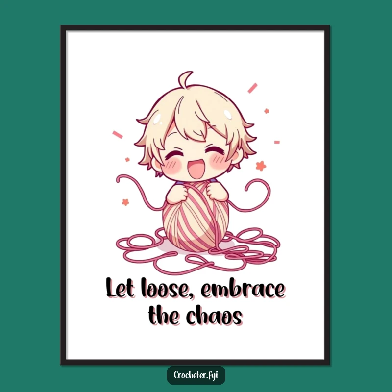 Free Printable Wall Art: Unraveling Yarn Character, Energetic Craft Decor