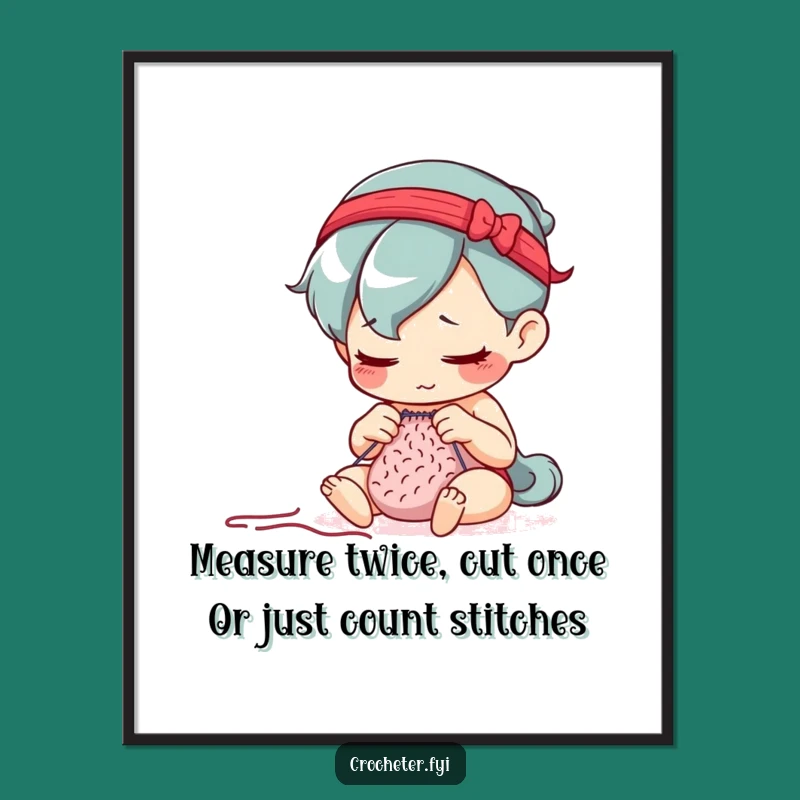 Free Printable Wall Art: Focused Knitter - Funny DIY Decor