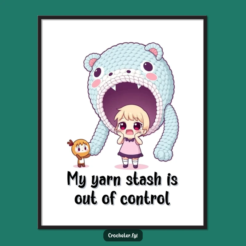 Free Printable Wall Art: Giant Crochet Wonder, Amusing Downloadable Decor for Artists!