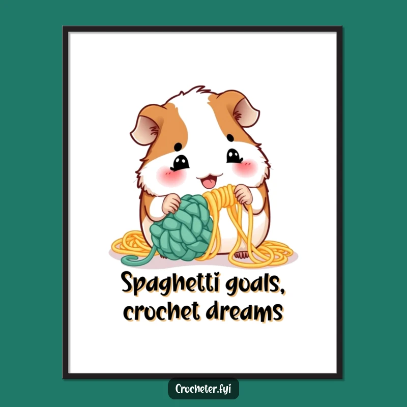 Guinea Pig Crochet Art: Free Printable Wall Decor - Funny Downloadable