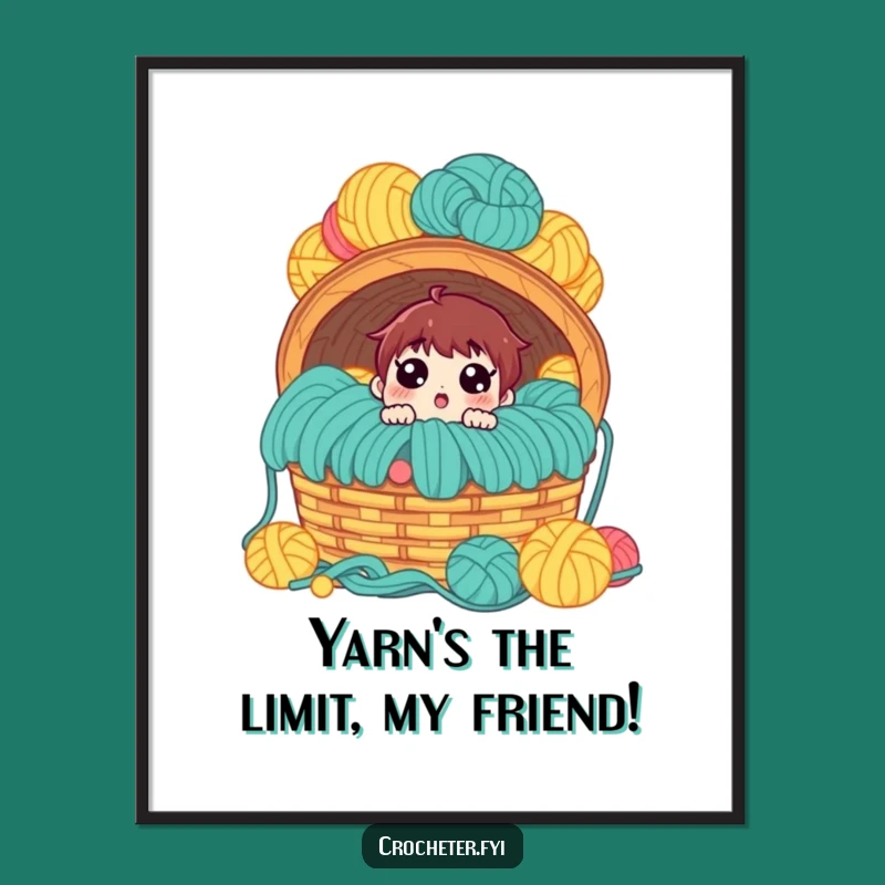 Free Printable Wall Art: Surprised Yarn Lover, Funny Downloadable Decor for Crafters