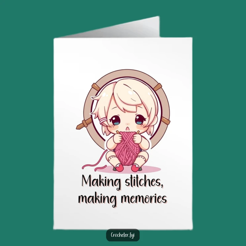 Free Printable Birthday Card: Focused Knitter Funny Downloadable Gift