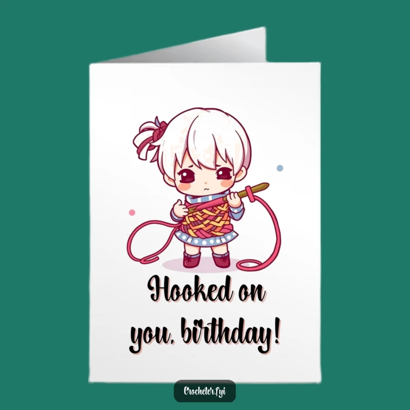 Free Printable Crochet Card: Funny Determined Crafter Birthday Greeting, Instant Download Gift