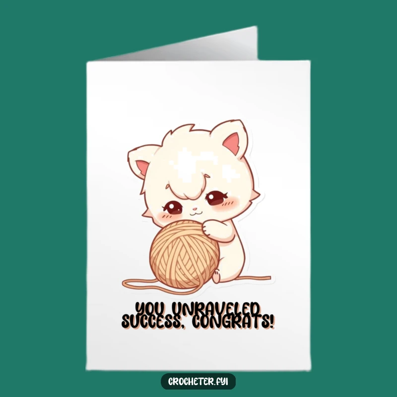 Free Printable Congrats Card: Focused Yarn Poke Humorous Downloadable Gift