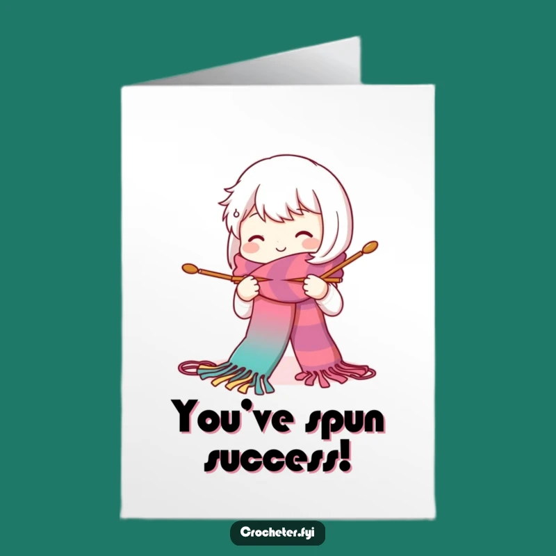Free Printable Congrats Card: Knitting Character - Funny Downloadable Warm Wishes