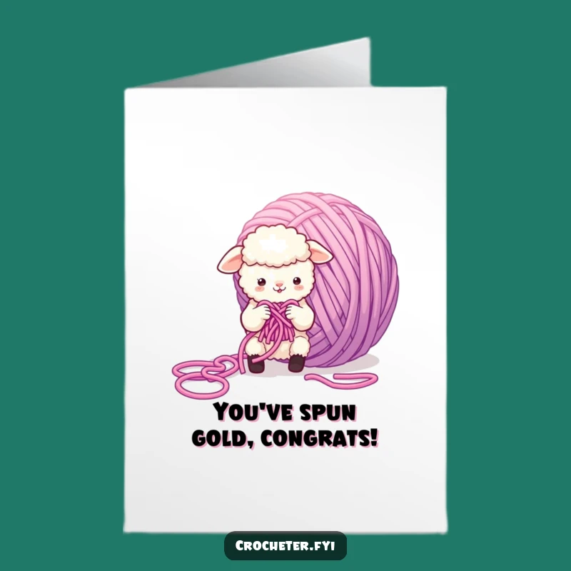 Free Printable Congrats Card: Sheep Knitting Chaos, Humorous Achievement Downloadable