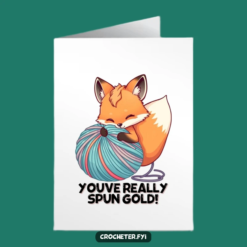 Free Printable Fox Yarn Congrats Card: Funny Downloadable Greeting for Knitters!