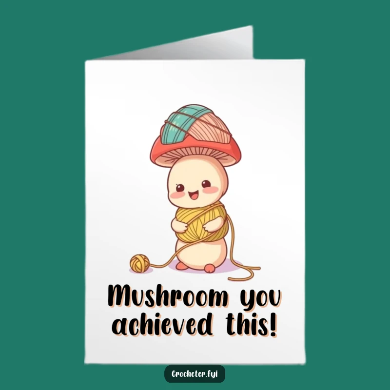 Printable Congrats Card: Mushroom Yarn Balance - Free Downloadable Humor