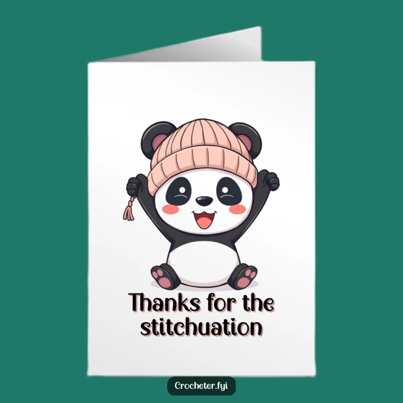 Free Printable Thank You Card: Panda's Hat Creation for Your Gratitude