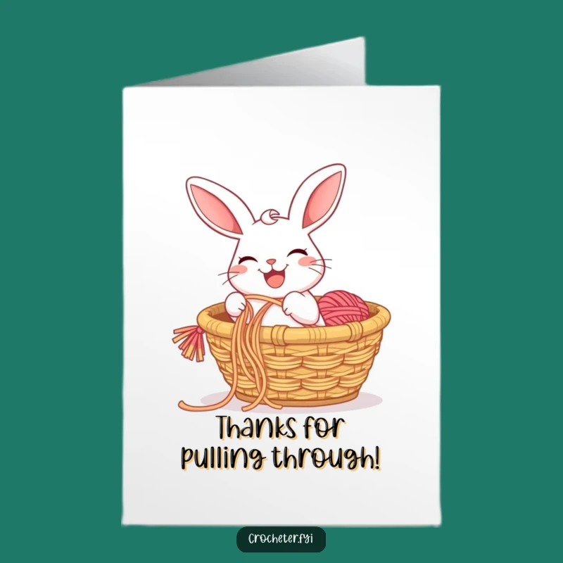 Free Printable Thank You Card: Rabbit's Grateful Pull