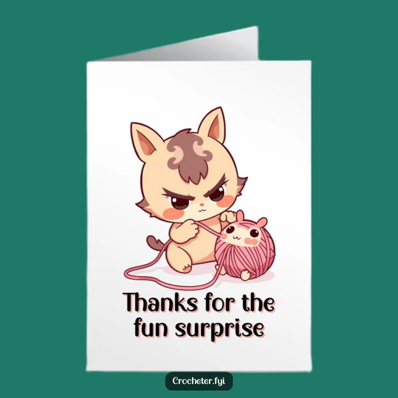 Free Printable Thank You Card: Yarn Critter Rescue, Funny Downloadable Gift!