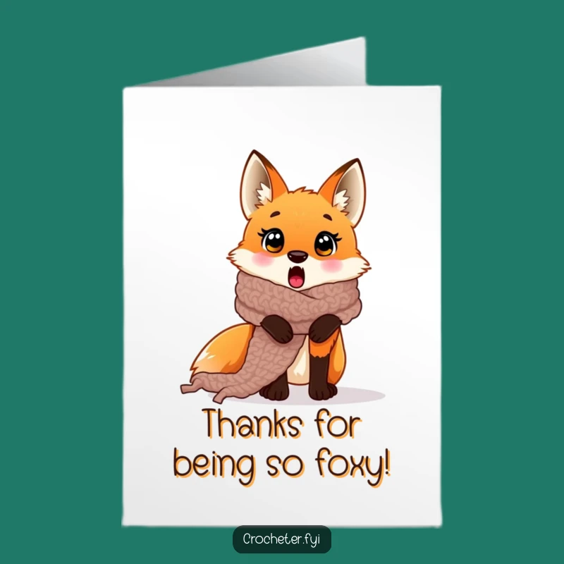 Free Printable Thank You Card: Fox Scarf Surprise - Funny Downloadable