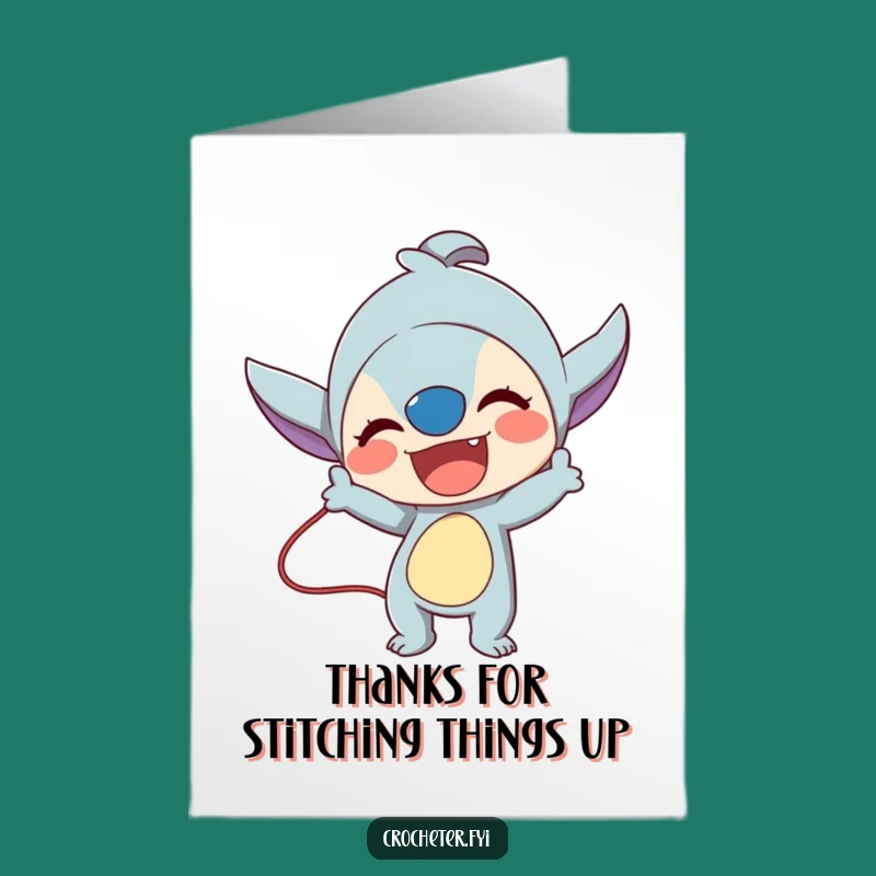 Free Printable Thank You Card: Stitch Demo Character, Generous Downloadable Gift!