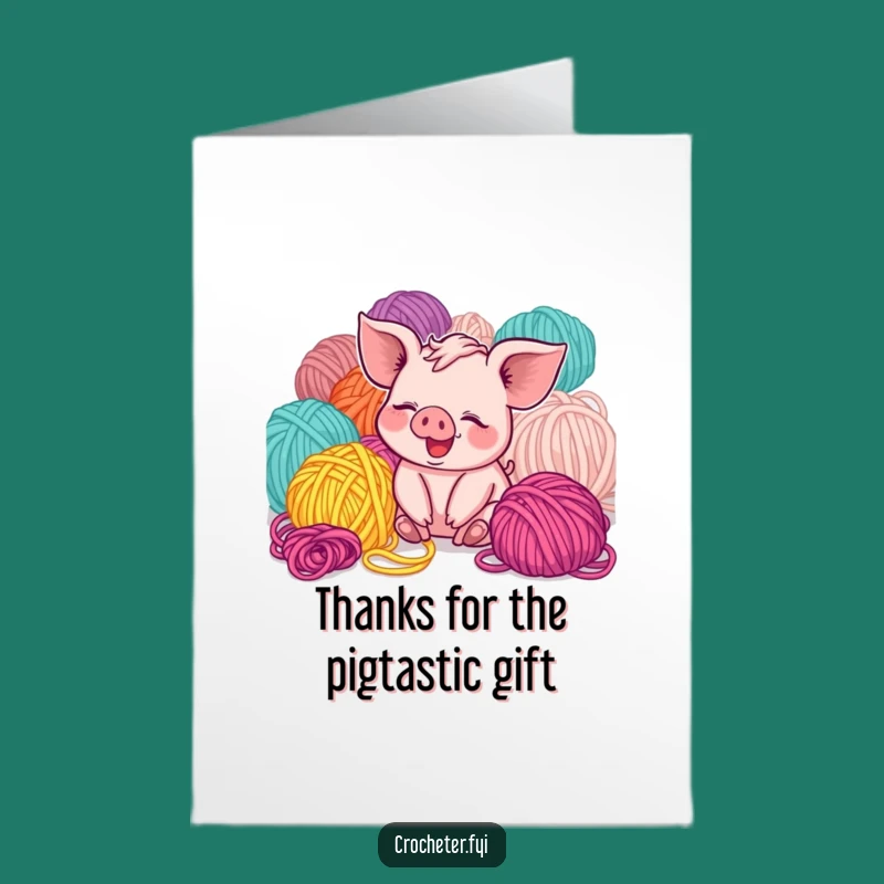 Free Printable Thank You Card: Piglet Yarn Thanks, A Funny Downloadable Gift!