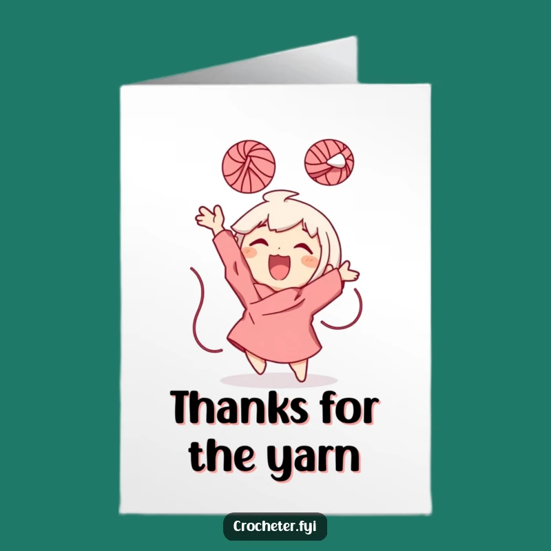 Free Printable Thank You Card: Yarn Toss Gratitude, Cheerful Download