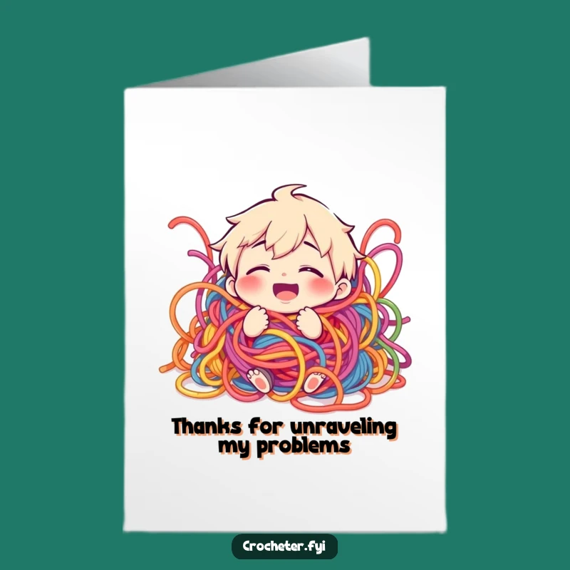 Free Printable Thank You Card: Yarn Chaos Character, Heartfelt Downloadable Gift!