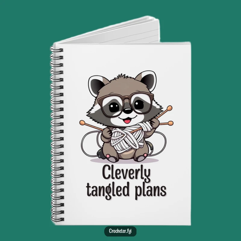 Funny Raccoon Knitting Notebook - Hilarious Gift for Writers & Crafters