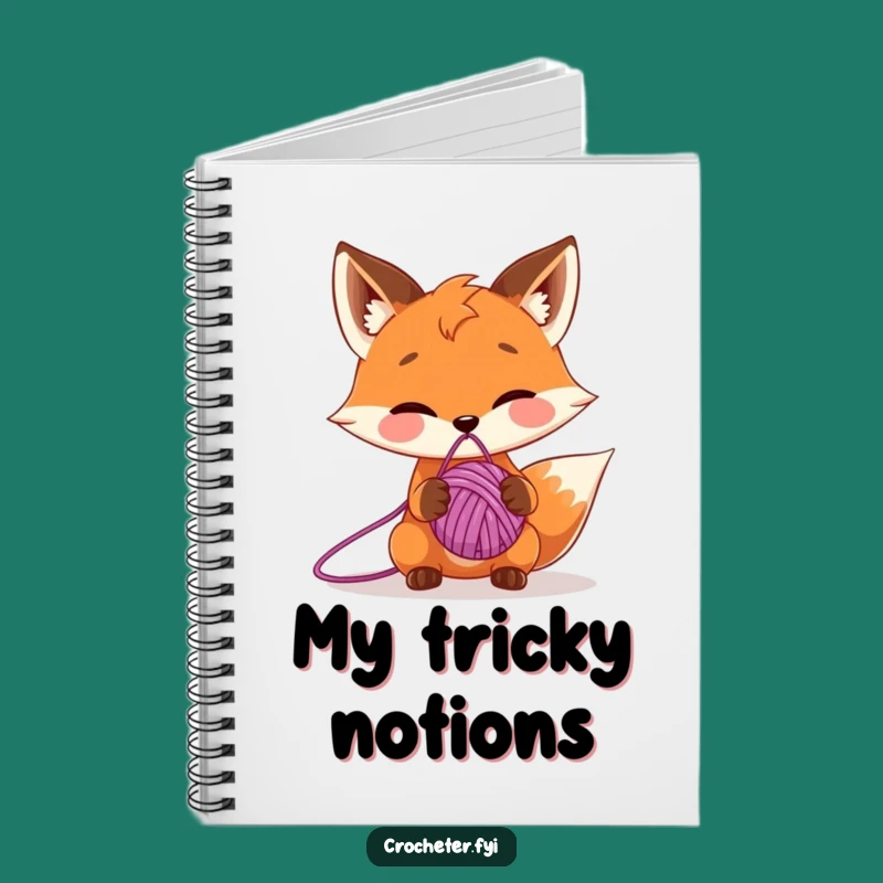 Funny Fox Yarn Ball Notebook: Cartoon Idea Journal Gift