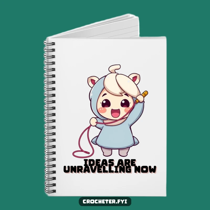 Funny Crochet Notebook: Cheerful Character, Yarn Pulling Pages, Perfect Craft Gift