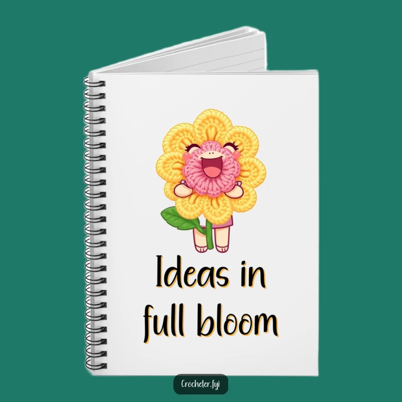 Funny Crochet Flower Notebook - Jot Down Ideas with Crafty Flair
