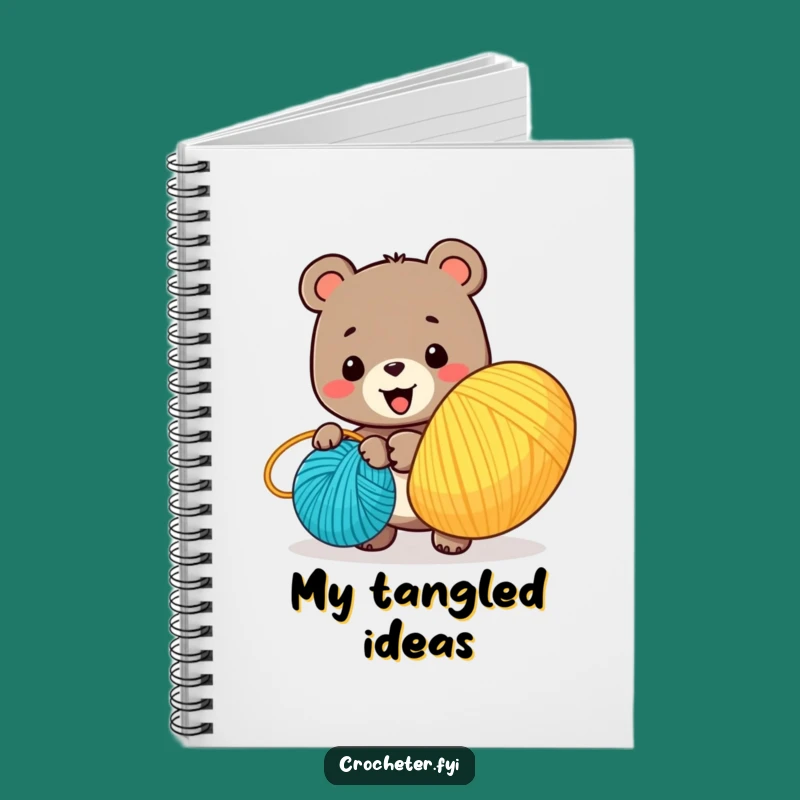 Funny Bear Yarn Winder Notebook: Cartoon Idea Journal Gift