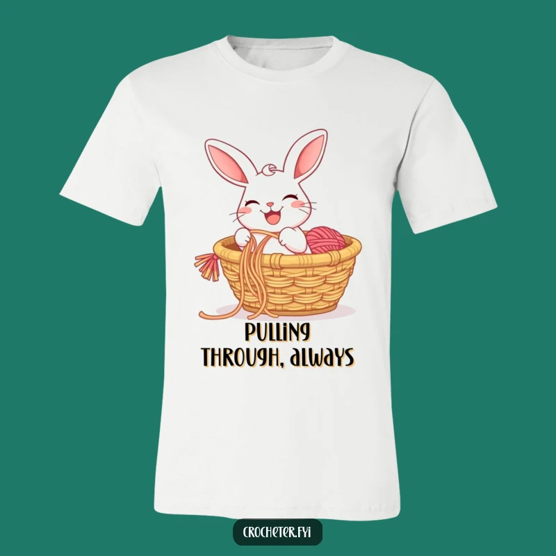 Funny Rabbit Yarn Pull T-Shirt: Comedic Cartoon Apparel