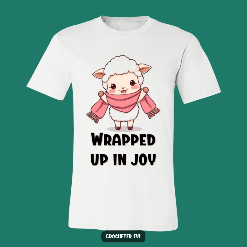 Funny Sheep Holding Scarf T-Shirt - Beaming Ewe Tee