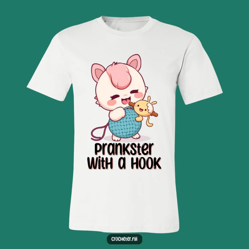 Funny Tickle T-Shirt - Mischievous Character Crochet Hook Prank Tee
