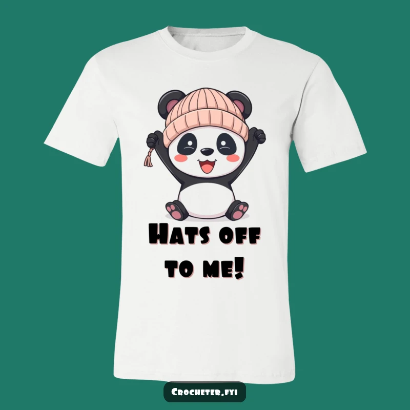 Funny Panda Knitting Hat T-Shirt - Imperfectly Perfect Crafter Tee!