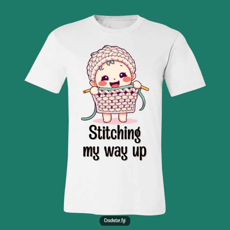Funny Crochet Stitch T-Shirt: Happy Character, Complex Skill Tee, Gift