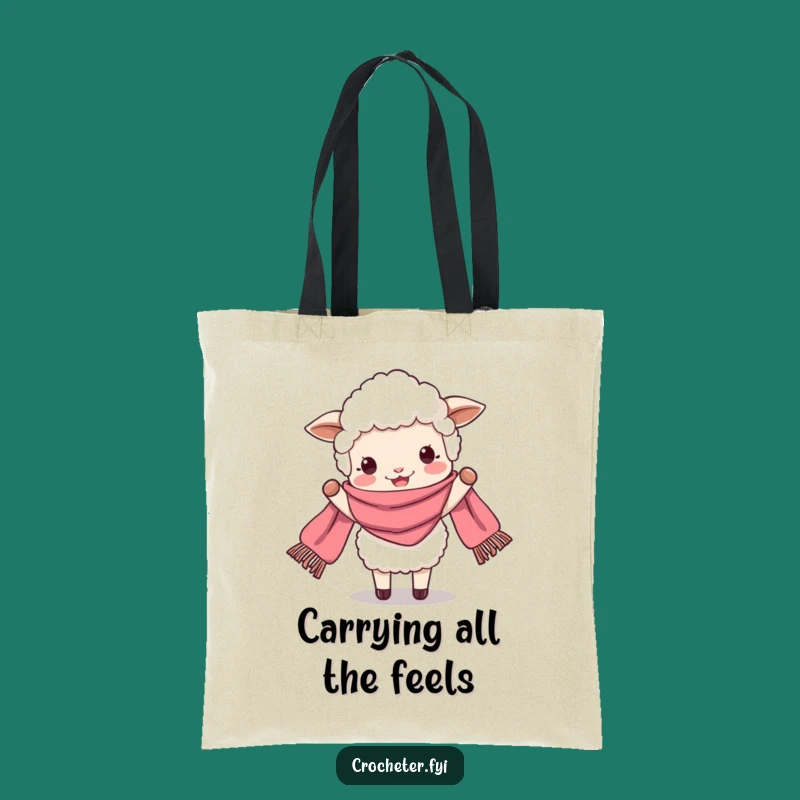 Funny Sheep Scarf Tote Bag - Whimsical & Practical Accessory