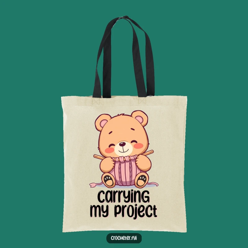 Funny Bear Knitting Tote Bag - Crafty & Adorable Accessory