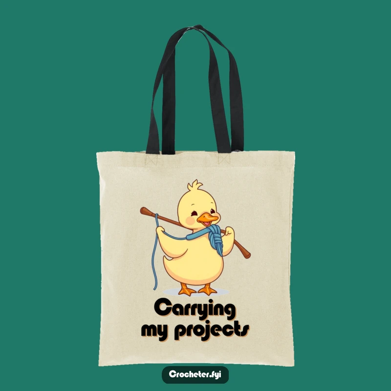 Funny Duck Crocheting Tote Bag: Carry Your Yarn and Laughter