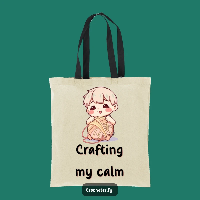 Funny Contented Yarn Winder Tote Bag - Chic and Relaxing Gift for Knitters!