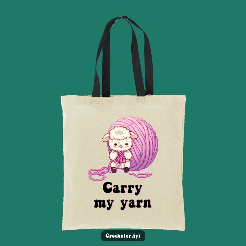 Funny Sheep Knitting Yarn Tote Bag: Fluffy Character Bag, Perfect Gift