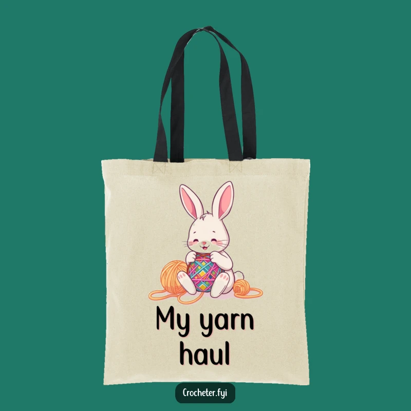 Funny Stitching Bunny Tote Bag - Crafter's Carryall Funny Gift