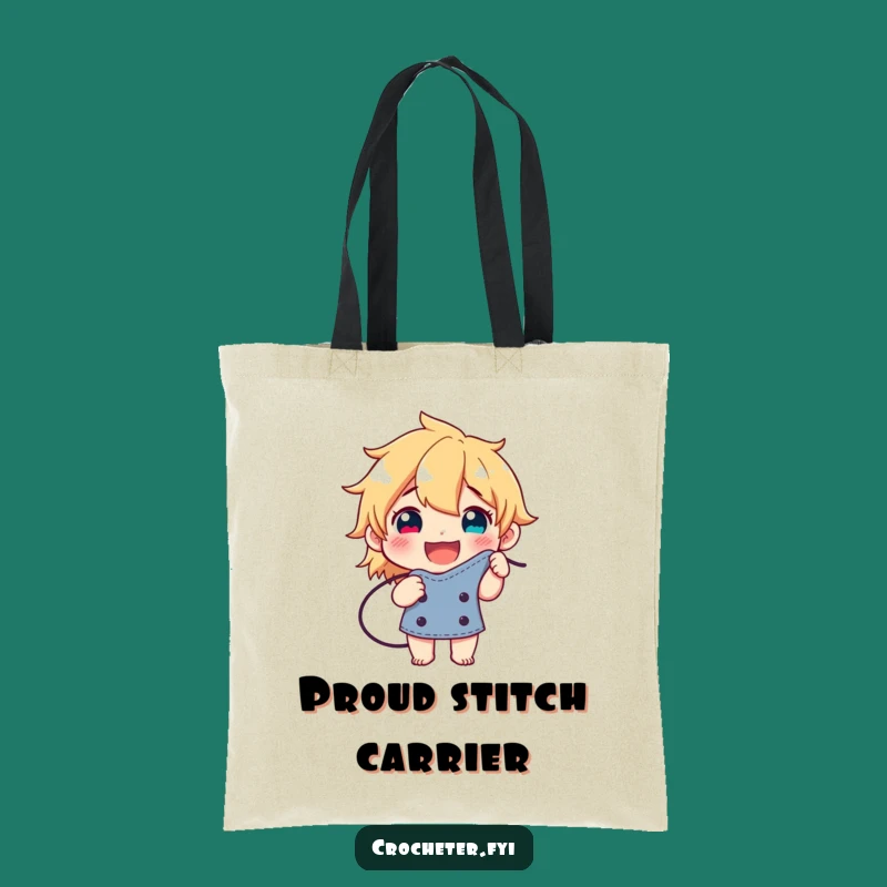 Funny Stitch Pride Tote Bag: Happy Character, Perfect Funny Gift for Yarn Lovers