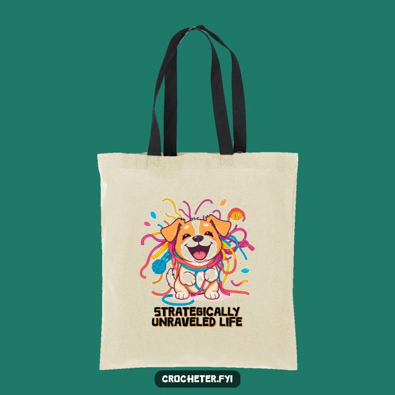 Funny Dog Yarn Explosion Tote Bag - Stylish & Humorous Accessory