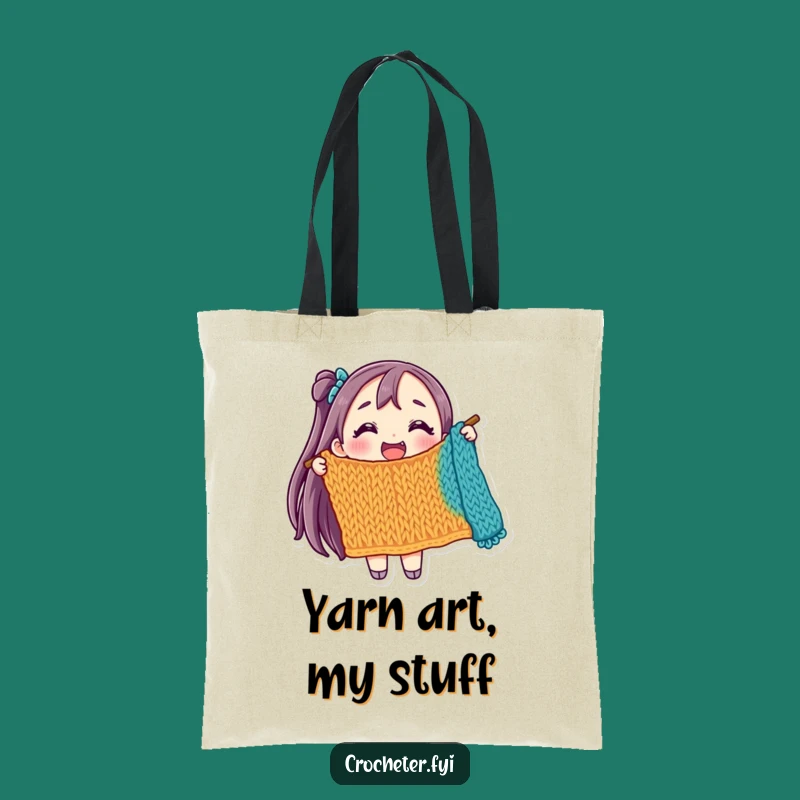 Funny Joyful Knitter Tote Bag: Project Perfection, Awesome Funny Gift!